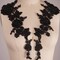 1 Pair Black Beaded Lace Flower Applique for Dresses and Costume Making Mirror Design Patch